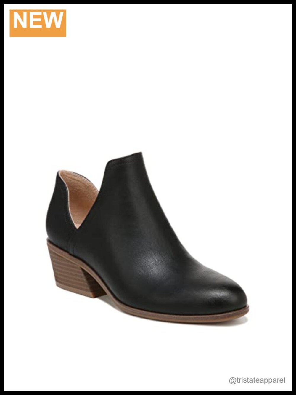 Western Ankle Bootie Faux Leather Slip-On 2 Inch Heel